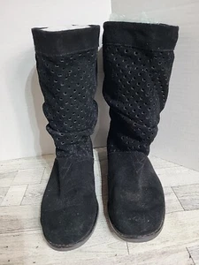 Toms Serra modische lässige schwarze perforierte Wildlederstiefel 710515 Damen US-Größe 7,5 - Bild 1 von 9