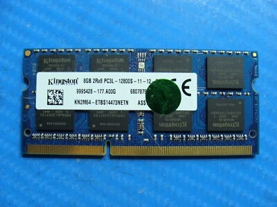 Dell E5440 Kingston 8GB 2Rx8 PC3L-12800S Memory RAM SO-DIMM KN2M64-ETB - Image 1 of 2