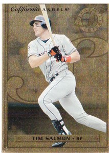 1996 Leaf Preferred Steel Gold Anaheim Angels Baseball Card #25 Tim Salmon