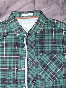 NWT Heritage Report Collection Green Plaid Flannel Slim Fit Shirt Mens Size S - Picture 1 of 12