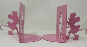 Michael Graves Disney Minnie Mouse Pink Enameled Metal Silhouette Bookends - Picture 1 of 6