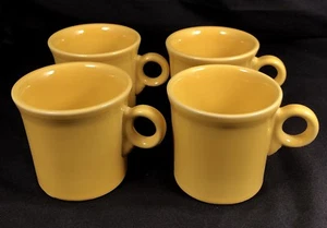 Lot of 4 HLC Fiesta Tom & Jerry Mug Cup Ring Handle Yellow Fiestaware 3.5" Dia - Bild 1 von 7