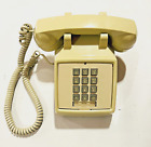 Vintage Yellow Beige Push Button Telephone With Cord Excellent Condition