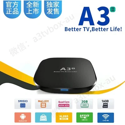 A3 TV BOX 2025  Latest Version  AU Stock(Australian local warehouse ) - Image 1 of 4