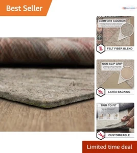 4' x 6' Felt Rubber Rug Pad Non Slip Gripper 1/4 Inch Ideal for All Floors - Picture 1 of 16