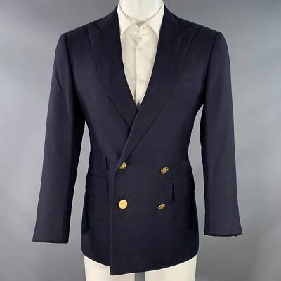 RALPH LAUREN Size 38 Regular Navy Cashmere Double Breasted Sport Coat - Image 1 of 4