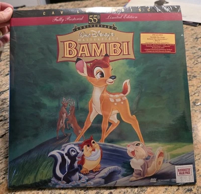 BAMBI LASERDISC LD - CAV RESTORED 55th ANNIVERSARY 2 DISC NEW SEALED - Image 1 of 4