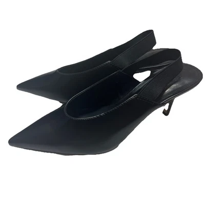 Sapatos formais femininos H&M preto salto médio tamanho 6 EUA 37 - Imagem 1 de 4