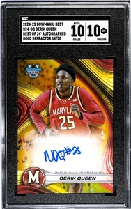 2024-25 Bowman Best U #B24-DQ Derik Queen Gold Refractor Auto /50 SGC 10 Rookie - Picture 1 of 2