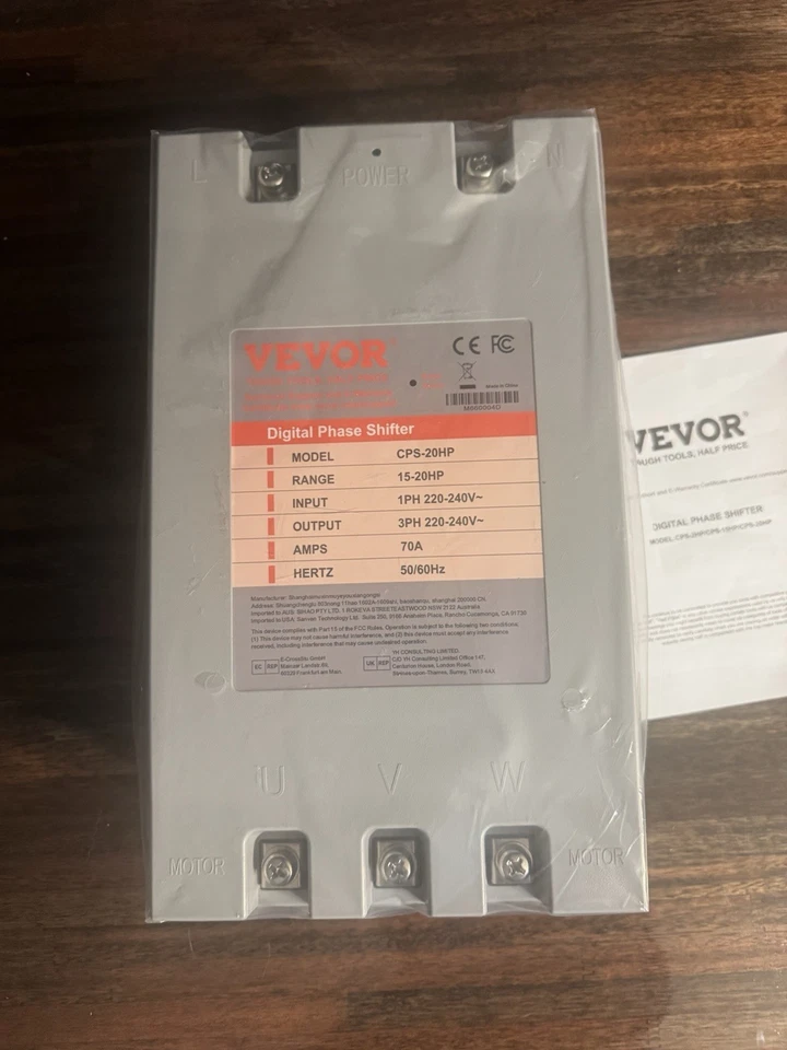 Convertidor trifásico VEVOR - 20HP 70A 220V convertidor monofásico a trifásico - Imagen 1 de 1