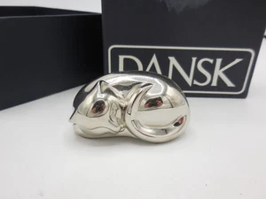 Dansk Palm Pals Cat Nickelplated Oringal Box Silver Cat Figurine Paper Weight - Picture 1 of 8