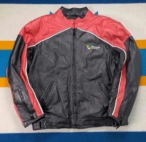 Vintage Microsoft Windows KFZ Lederjacke Biker Motorrad selten groß - Bild 1 von 7