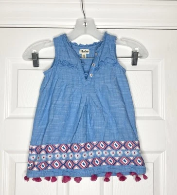 Vestido Hatley Niñas Jóvenes Cambray Pintuck Azul Rosa 3 Foto 1 de 4