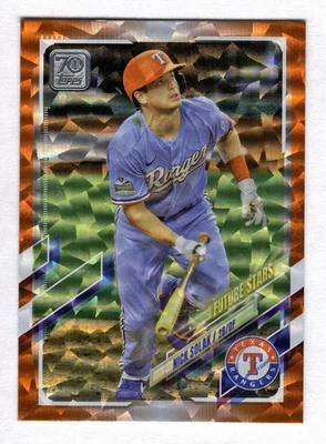 2021 Topps Series 2 Orange Foilboard RC #583 Nick Solak #/299 Texas Rangers - Image 1 of 2