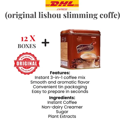 12 x 15 sacs Authentic 3 in 1 Instant Coffee Natural Fat Burn Fast Shipping