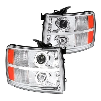 Fits 2007-2013 Chevy Silverado 1500 2500Hd Led Strip Halo Projector Headlights - Image 1 of 4