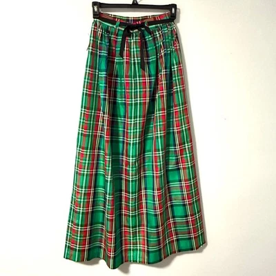 Maxi falda de tafetán a cuadros verde rojo negro festivo de vacaciones Try us para mujer 13 de colección Foto 1 de 4