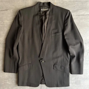 ISSEY MIYAKE 80s MEN Brush Tag Archive Collarless Wool Jacket Vintage One Button - Bild 1 von 24