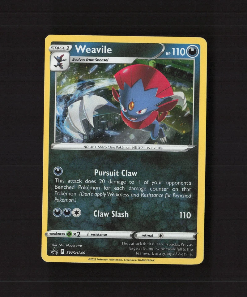 Weavile SWSH246 Sword & Shield Black Star Promo Holo SWIRL Pokemon Card LP+ - Image 1 of 4