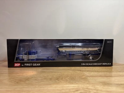 DCP 1/64 Peterbilt 389 FT4Y Blue/Chrome MAC Spread Axle Dump Trailer - Image 1 of 4