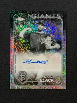 2024 Topps Chrome Update Mason Black AC-MB Rookie Black&White Refractor Auto SP - Image 1 of 2