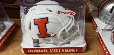 ILLINOIS FIGHTING ILLINI  WHITE REPLICA MINI HELMET NCAA RIDDELL Cover