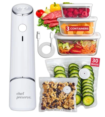 Compact Vacuum Sealer for Food (Vacuum Sealer Machine + 3 Glass Vacuum Container - Image 1 of 4