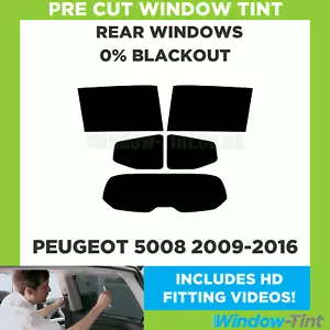 For Peugeot 5008 2009-2016 Pre Cut Window Tint Rear 0% Blackout Film - Picture 1 of 10