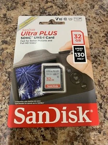 SanDisk Ultra Plus SDHC UHS-I Card - 32GB / 130MB/s New sealed - Picture 1 of 2