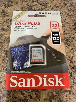 SanDisk Ultra Plus SDHC UHS-I Card - 32GB / 130MB/s New sealed  - Image 1 of 2