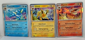 Cartas Pokémon raras Epic Collection Flareon Vaporeon Jolteon Holo Foil PSA 8-9 - Imagen 1 de 22
