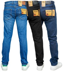 Mens Jeans Regular Slim Fit Stretchy Trousers Pants Denim All UK Waists Sizes - Picture 1 of 30