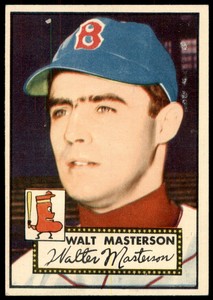 1952 TOPPS WALT MASTERSON 186 EX WRITING BASEBALL BOSTON RED SOX