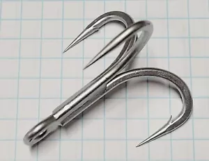 10pcs - 4X STRONG Tuna Popper Treble Hook Mustad 36330NP-DS-5/0 Durasteel Inline - Picture 1 of 6