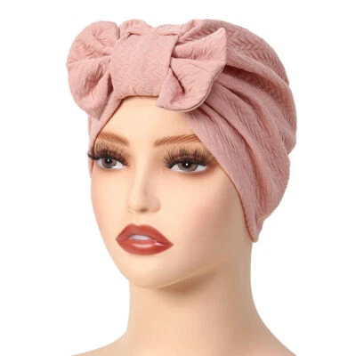Bowknot Caps Women Muslim Hijab Chemo Cancer Hats Turban Head Wrap Caps Cover - Image 1 of 4