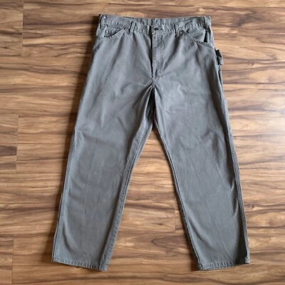Pantalones de mezclilla Dickies para hombre 38x30 gris carpintero pierna recta lavado claro ropa de trabajo Foto 1 de 4