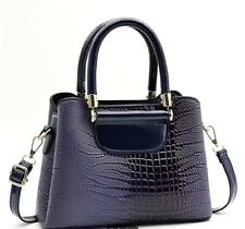 Trendy Faux Leather Handbag , Women’s Crocodile Embossed Crossbody Bag 