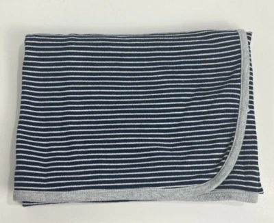 Manta de recepción de bebé Carters Precious Firsts azul marino blanco a rayas gris Foto 1 de 4