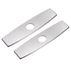 2pcs 10 Inch Kitchen Sink Faucet Hole Cover Deck Plate Escutcheon Brushed Silver