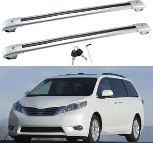 2Pcs Fit for Sienna 2011-2020 Lockable Roof Rail Rack Cross Bar Crossbar - Picture 1 of 9