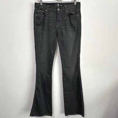 Pantalones de mezclilla 7 For All Mankind rosa un bolsillo gris acampanados 29 x 35 altos boho NUEVO Foto 1 de 4