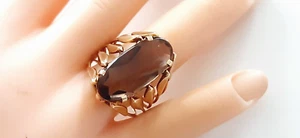 GOLD DESIGN RING ° 585 / 1000 ° 14 K ° RAUCHQUARZ ° Goldschmuck ° Modernist ° - Bild 1 von 15
