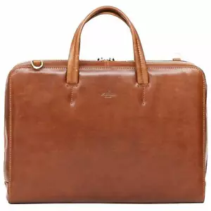 S Babila Leather Ladies Slim Business Laptop Bag Briefcase Folder - Picture 1 of 14