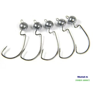 Offset Haken 3g Jigköpfe Unkrautfrei ( MUSTAD HAKEN ) für Softköder 5er Pack - Bild 1 von 1