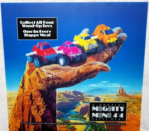 McDonald's Mighty Mini 4x4 Stomper Happy Meal Toy Translite Store Sign Ad Poster - Imagen 1 de 3