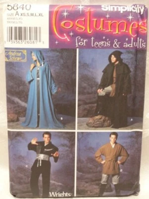 UNCUT 5840 Pattern COSTUMES STAR WARS CAPS Simplicity Halloween Teens & Adults - Image 1 of 4