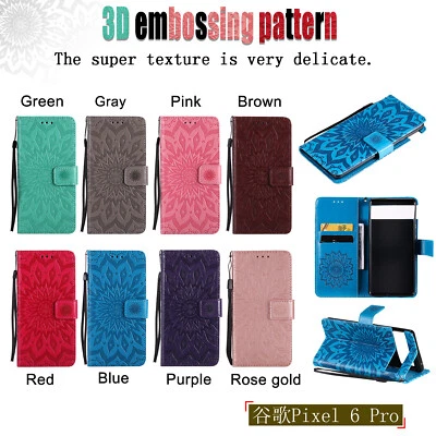 Case for Google Pixel 4XL 6 Pro Flower Pattern PU Leather Flip Wallet Case Cover - Image 1 of 4