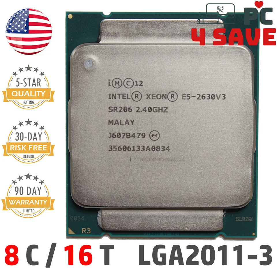 Intel Xeon E5-2630 V3 SR206 2.40GHz 20M 8-Core LGA 2011-3 Server Processor 85W - Image 1 of 1