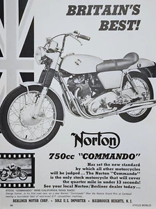 1968 Norton 750 Commando Original Motorcycle Print Ad - Picture 1 of 1