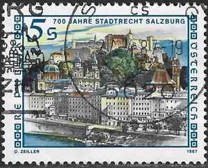 1987 Austria Sg 2122 200th Anniversary of Salzburg Town Charter Fine Used - Picture 1 of 2